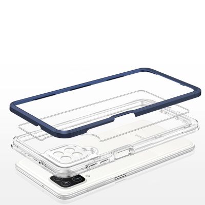 5. Clear 3in1 etui do Samsung Galaxy A22 4G żelowy pokrowiec z ramką niebieski