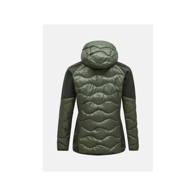 4. Kurtka Peak Performance M Helium Down Hybrid Hood zielony