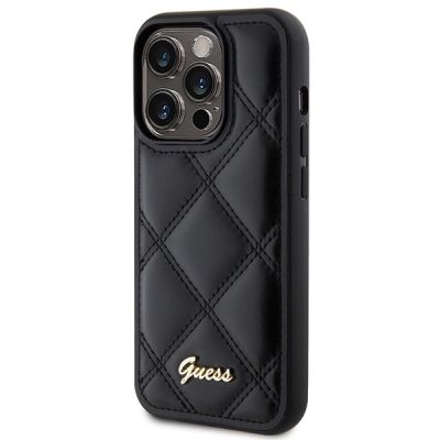 2. Etui Guess Quilted Metal Logo na iPhone 15 Pro Max - czarne