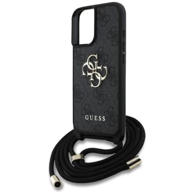 5. Etui Guess 4G Big Logo Cord Stap Crossbody do iPhone 16 Plus czarny