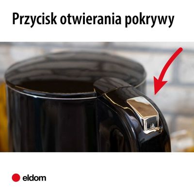 16. ELDOM CZAJNIK BEZPRZEWODOWY Z REGULACJĄ TEMPERATURY C540 JETTY 1,7 L 2200W CZARNY