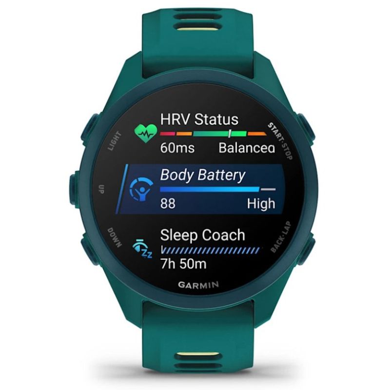 6. Zegarek Garmin Forerunner 170 42,6mm Music Teal Green Citron