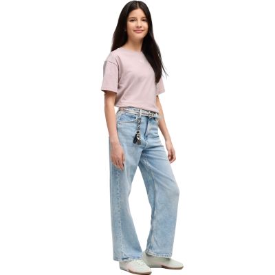 5. Koszulka dla dzieci Puma Ess Centered Cat Logo Boxy Tee różowa 685131 49