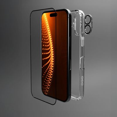 8. Zestaw SBS z technologią D3O na iPhone 16 – etui + szkło ochronne na ekran i aparat - przezroczyste