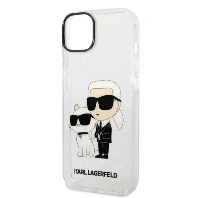 6. Etui Karl Lagerfeld Glitter Karl&Choupette na iPhone 14 Plus - przezroczyste