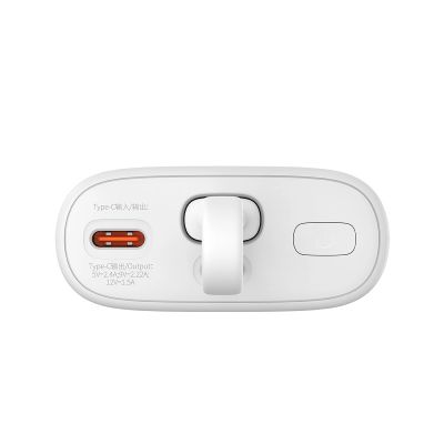 7. Powerbank Baseus Popsicle 5200mAh 20W z wbudowanym kablem Lightning (+ biały kabel Baseus Simple USB-C - USB-C 60W/20V/3A/30cm) - biało-zielony