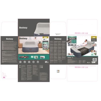 Bestway 67923 / 23 dmuchany materac Podwójny materac Szary, Biały Unisex