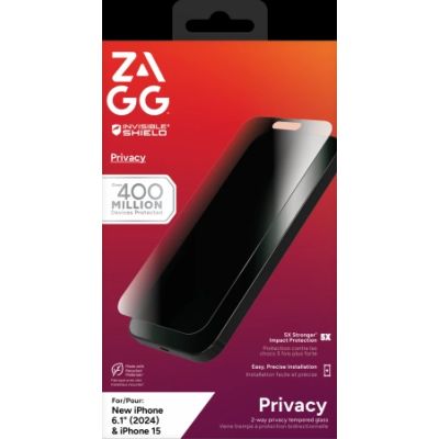 Szkło prywatyzujące ZAGG InvisibleShield Glass Elite Privacy do iPhone 15/16