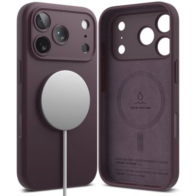 2. Etui Ringke Silicone MagSafe na iPhone 18 Pro / 17 Pro - dark cherry