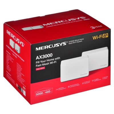 15. System Mercusys Halo H80X (2-pack) Dual-band (2.4 GHz/5 GHz) Wi-Fi 6 (802.11ax) Biały 3 Wewnętrzny
