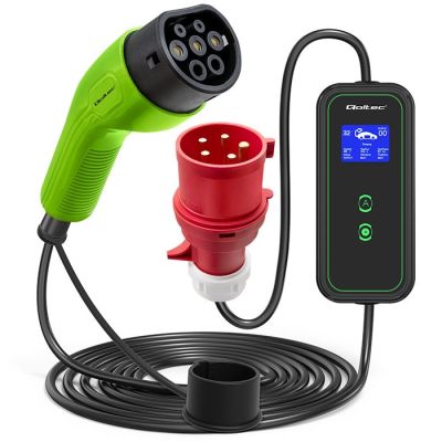 16. Qoltec Mobilna ładowarka do samochodów EV 2 w 1 typ2 | 7kW | 230V | CEE 5 PIN