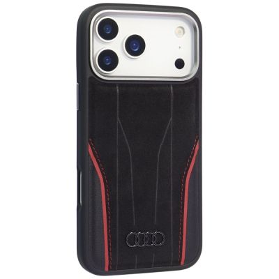 2. Etui Audi R8 Genuine Leather MagSafe do iPhone 17 Pro - czarno-czerwony