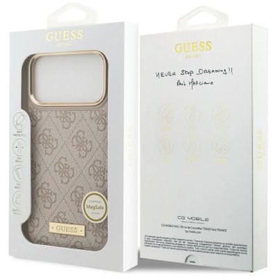 8. Etui Guess 4G Logo Plate MagSafe na iPhone 17 Pro Max - różowe