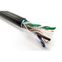 Kabel instalacyjny zewnętrzny żelowany DIGITUS kat.6, F/UTP, AWG 23/1, PE, 305m, czarny, szpula