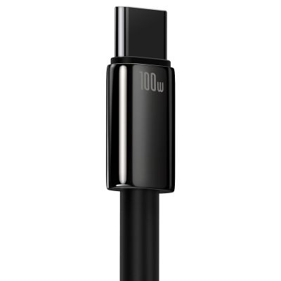 7. Baseus Tungsten Gold kabel USB-A - USB-C 480Mb/s 100W 1m czarny (CAWJ000001)