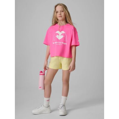 4. T-shirt loose z nadrukiem dziewczęc 4F 4FJRSS26TTSHF3908-54N