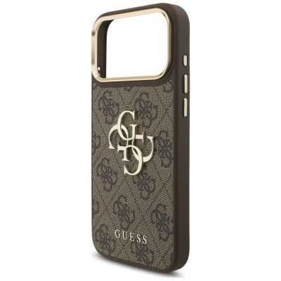 6. Etui Guess 4G Big 4G Classic Logo Big Strap Metal Buttons na iPhone 18 Pro / 17 Pro - brązowe