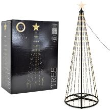 CHOINKA DEKORACYJNA 154LED SUPER CIEPŁY BIAŁY 150CM PILOT RAMA CZARNA