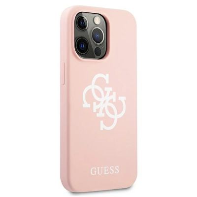 4. Etui Guess Silicone 4G Logo na iPhone 13 Pro / iPhone 13 - różowe