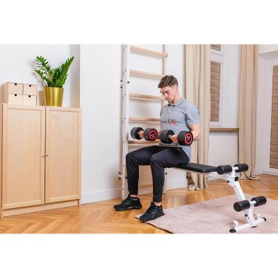 26. DRABINKA GIMNASTYCZNA Z DRĄŻKIEM PORĘCZĄ DO ĆWICZEŃ I ŁAWECZKĄ BENCHK 723W