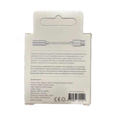 3. Adapter Samsung GP-TGU023AE DAC USB-C do mini jack 3.5mm - biały