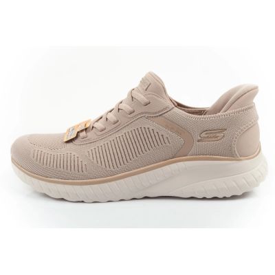 2. Skechers buty sportowe damskie Bobs Squad Chaos SLIP-INS beżowe