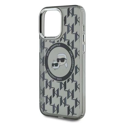 6. Etui Karl Lagerfeld IML Monogram Karl & Choupette Head MagSafe na iPhone 15 Pro Max - czarne