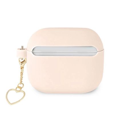 2. Etui Guess Silicone Charm Heart Collection na AirPods 3 - różowe