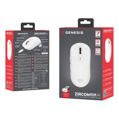 4. GENESIS NMG-2194 myszka Gaming Oburęczny Bluetooth + USB Type-C Optyczny 26000 DPI