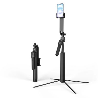 Premium selfie stick Wozinsky WST-360YS 1,8m z funkcją statywu z automatycznym śledzeniem twarzy 360° AI sterowanie gestami - czarny