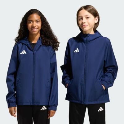 2. Kurtka dla dzieci adidas Entrada 26 All Weather granatowa JZ9103 116cm