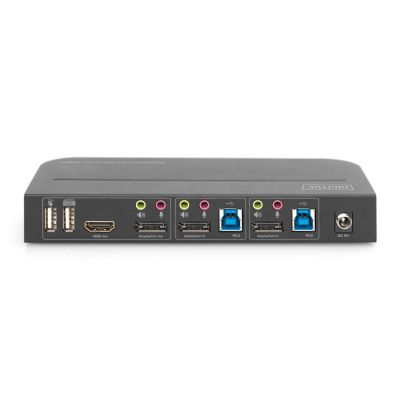 9. Digitus Przełącznik KVM, 2-portowy, 4K 60 Hz, 2 x DP in, 1 x DP/HDMI out