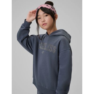 4. Bluza dresowa loose z kapturem dziewczęc 4F 4FJRSS26TSWSF2627-22S