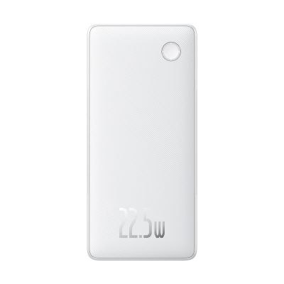 3. Powerbank Baseus Airpow Lite 10000mAh 22,5W z wbudowanymi kablami USB-C i Lightning - biały
