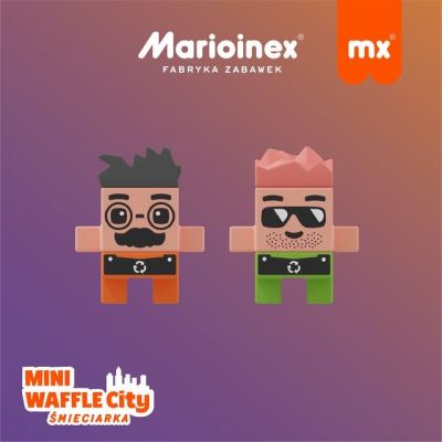 4. Klocki konstrukcyjne Marioinex Mini Waffle - City: Śmieciarka, 148 elementów