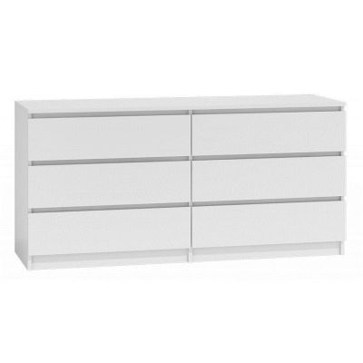 2. M6 MALWA KOMODA 140CM 6 SZUFLAD BIAŁA
