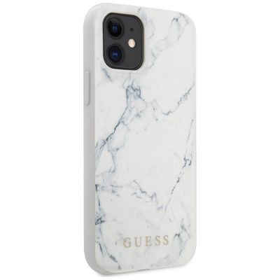 7. Etui Guess Marble na iPhone 12 mini 5,4" - białe