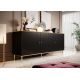 3. Komoda GLAMOUR 180x40x75,5 czarny mat + złoty