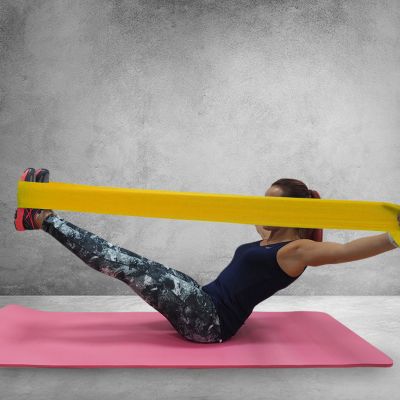 7. GUMA FITNESS PROFIT LONG LIGHT 200x15x0,35cm żółta DK 2227