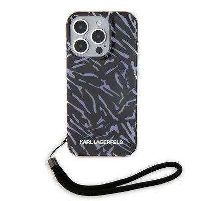 2. Etui Karl Lagerfeld Zebra With Cord na iPhone 15 Pro Max - fioletowe