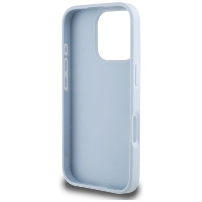 7. Etui Guess Grained Big 4G Logo Small Classic Logo na iPhone 16 Pro - niebieskie