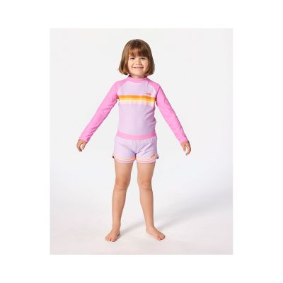 3. Lycra RIP CURL Rainbow Tide Ls Rash Vest-Girl różowy