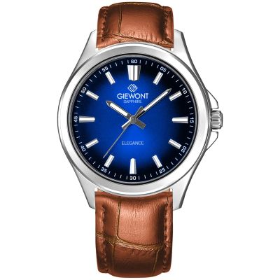Zegarek Męski Giewont Elegance Sapphire Brązowo Niebieski GW5160-A7