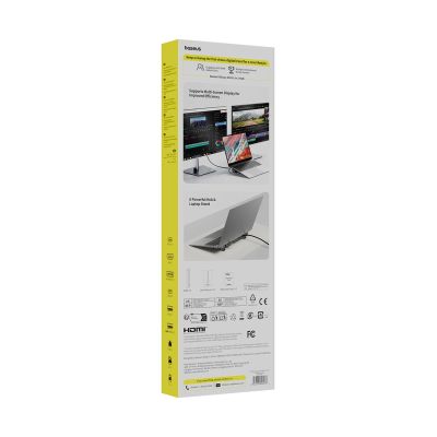 3. Stacja dokująca Baseus EliteJoy EH3 hub 12w1 USB-C - 2xHDMI 4K@60Hz DisplayPort 4K@60Hz 2xUSB-C 10Gb/s 2xUSB-A 5Gb/s USB-A 480Mb/s SD/microSD 3.0 RJ45 1Gigabit USB-C PowerDelivery - szara