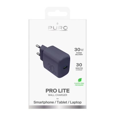 2. Ładowarka sieciowa Puro Pro Lite 30W USB-C  - szara