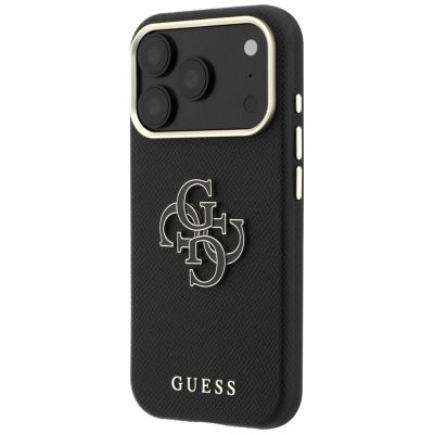 2. Etui Guess Grained & Big Resin Logo na iPhone 18 Pro / 17 Pro - czarne
