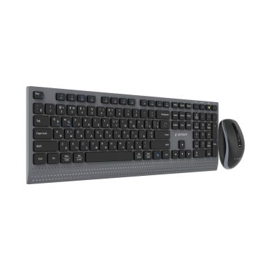 4. GEMBIRD BEZPRZEWODOWY ZESTAW KLAWIATURY + MYSZ DUAL MODE, 2.4 GHZ + BT, SLIM, UKŁAD RU, KOLOR CZARNY