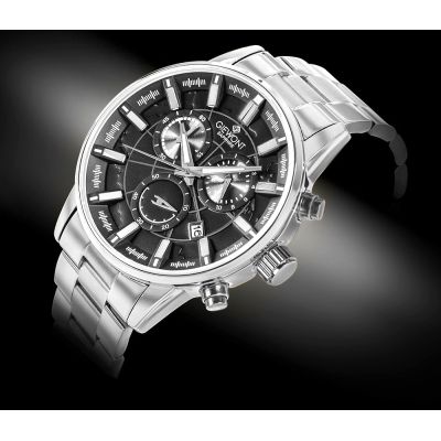 2. Zegarek Męski Giewont Chronograph Sapphire Srebrny GW4580-B2