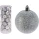 41. BOMBKA DEKORACYJNA PLASTIKOWA 6CM SET 35 SZT SREBRNA