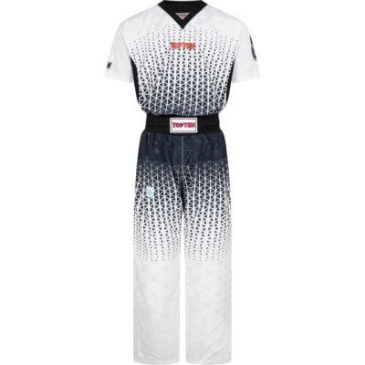 Strój do kickboxingu TOP TEN GRAFIC biało-czarny XS (150 cm)